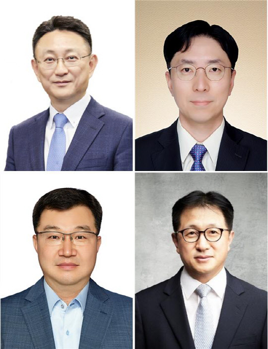 (왼쪽 위부터 시계방향으로) 김우석, 박준규, 홍성윤, 홍선기 삼성생명 신임 부사장. <삼성생명 제공>
